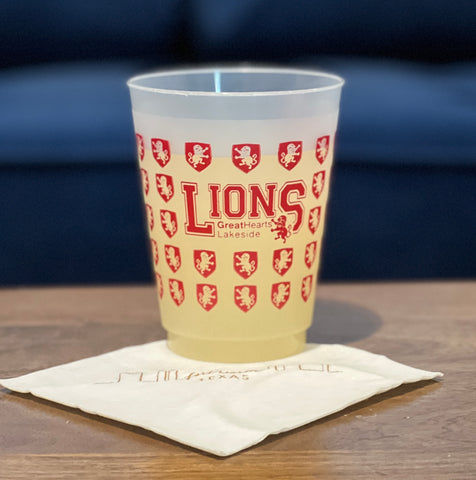 S/10 Shatterproof Cups-Lion Crest 16 oz Dishwasher Safe